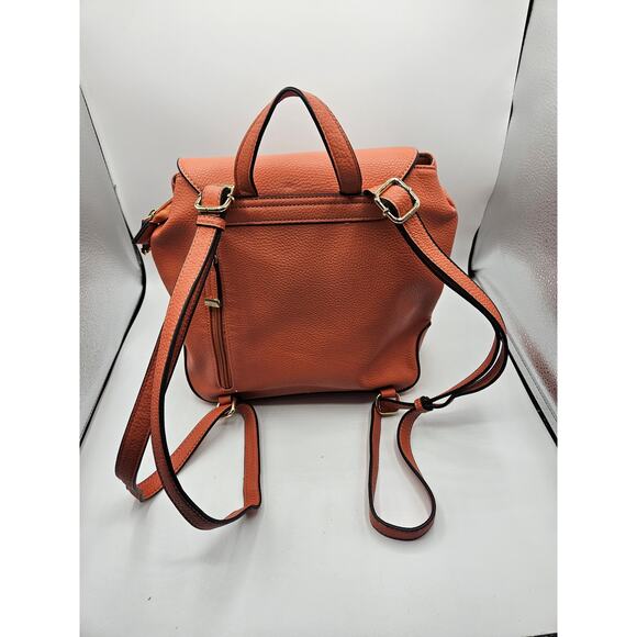 Simply Noelle Women's Orange Backpack Purse Top Handle‎ Pockets Storage - Picture 7 of 11